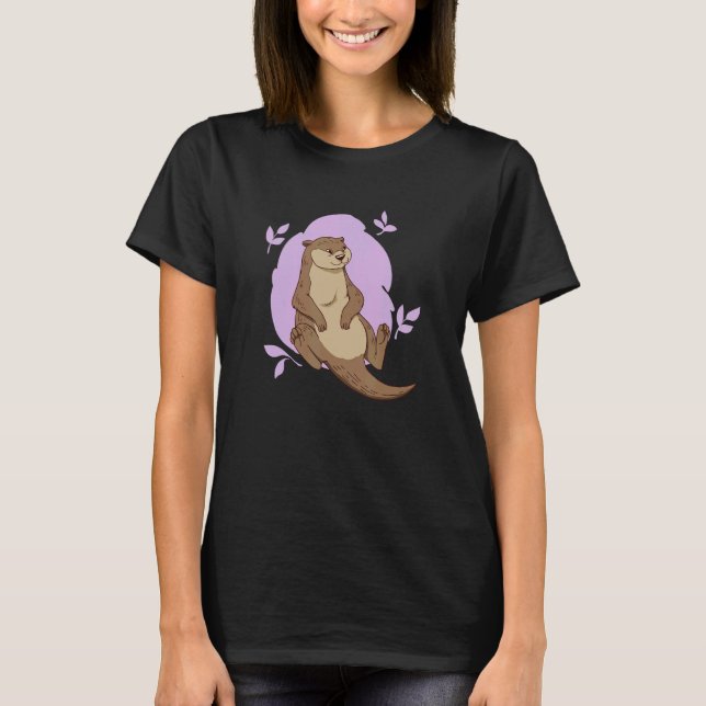 Cute Sea Otter 2 T-Shirt (Front)