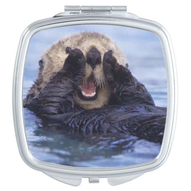 Cute Sea Otter | Alaska, USA Makeup Mirror (Front)