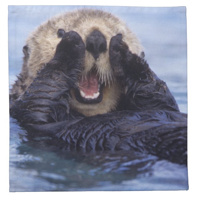 Cute Sea Otter | Alaska, USA Napkin (Front)