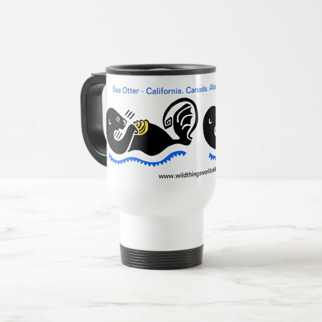 Cute  Sea OTTER -  Animal activist -Wildlife Travel Mug (Front Left)