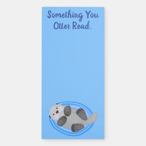 Cute sea otter cartoon illustration notes magnetic notepad