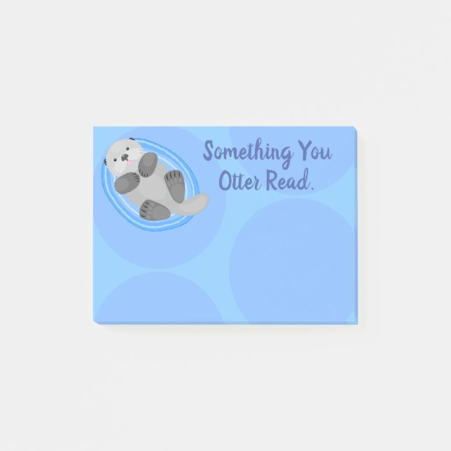 Cute sea otter cartoon illustration post-it notes (Front)