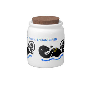 Cute Sea OTTER - Endangered animal -Candy jar