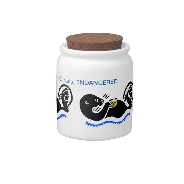 Cute  Sea OTTER - Endangered animal -Candy jar (Right)