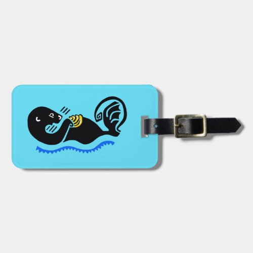 Cute Sea Otter _ Ocean Blue Luggage tag