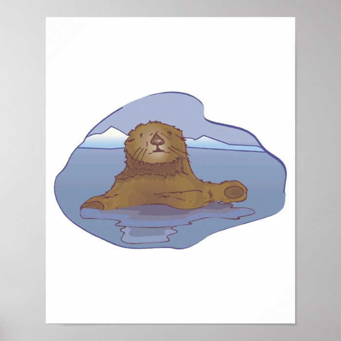 cute sea otter poster