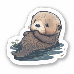 Sea Otter Sticker Cute Wild Animal Stickers Waterproof, Vinyl and  Dishwasher Safe Laptop, Notebook, Planner, Tumbler Decal 