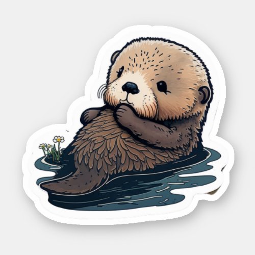 Cute Sea Otter Sticker