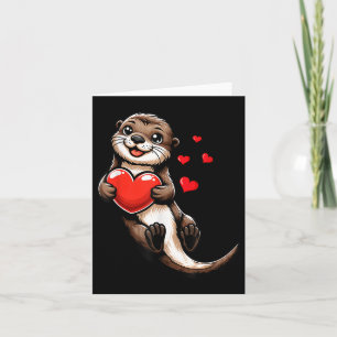 Cute Sea Otter Valentines Heart Lover Funny Boys G Card