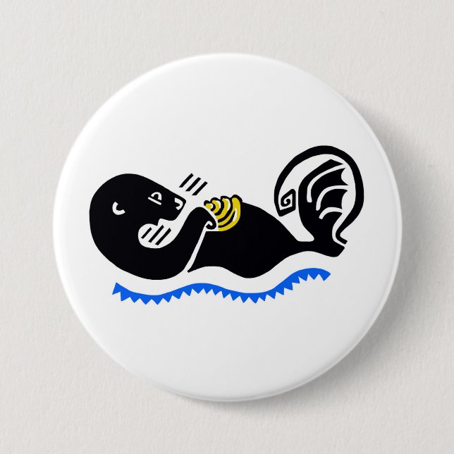 Cute Sea OTTER- Wildlife - Nature - Button (Front)