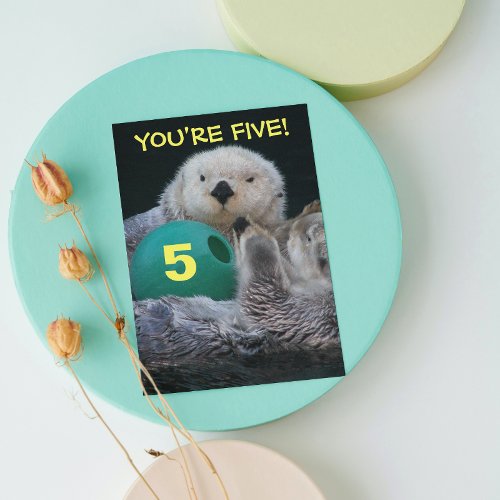 Cute Sea Otters Childs Birthday Card