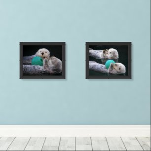 Cute Sea Otters Photographic Wall Art Sets