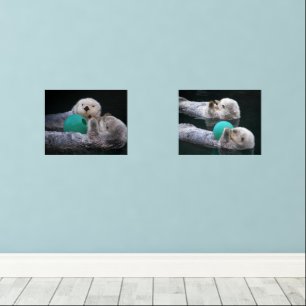Cute Sea Otters Photographic Wall Art Sets