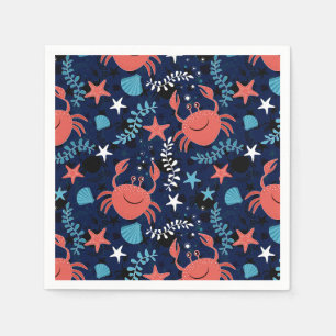 Cute sea pattern with crabs. napkins
