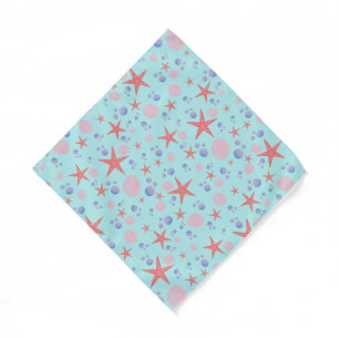 Cute Sea Shell starfish Coastal Summer Ocean Beach Bandana