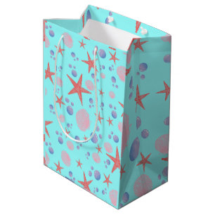 Cute Sea Shell starfish Coastal Summer Ocean Beach Medium Gift Bag