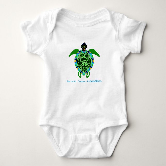 Cute Sea TURTLE - Animal lover - Baby Bodysuit (Front)