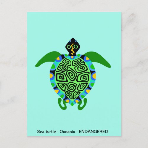 Cute Sea TURTLE _  Animal lover _Ocean Turquoise _ Holiday Postcard