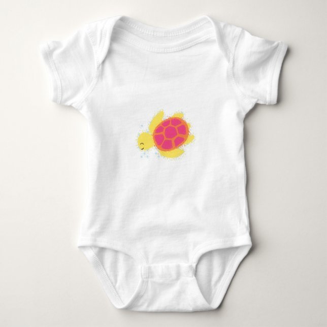 Cute Sea Turtle Baby Bodysuit (Front)