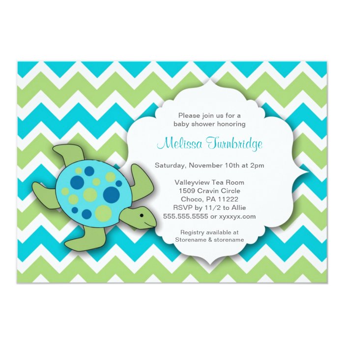 Turtle Baby Shower Invitation Templates 6