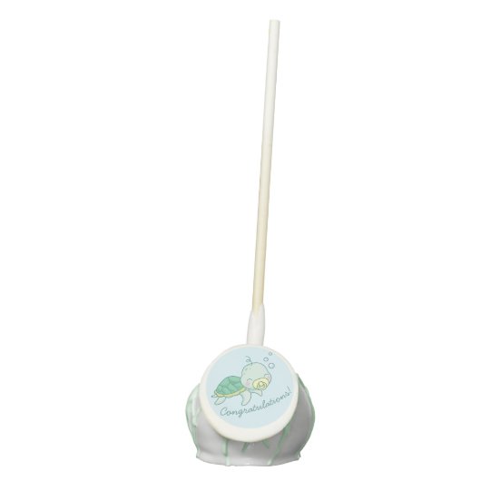 Cute Sea Turtle Baby Shower Kawaii Cake Pops (Front)