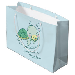 Cute Sea Turtle Baby Shower Kawaii Large Gift Bag