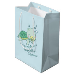 Cute Sea Turtle Baby Shower Kawaii Medium Gift Bag