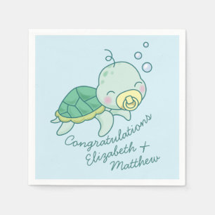 Cute Sea Turtle Baby Shower Kawaii Napkins