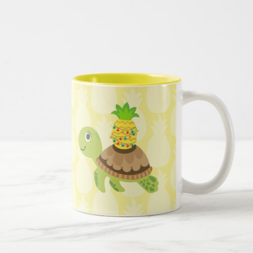 Cute Sea Turtle Christmas Two_Tone Coffee Mug