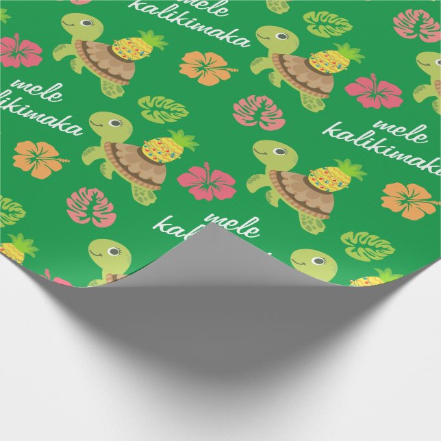 Cute Sea Turtle Christmas Wrapping Paper (Corner)