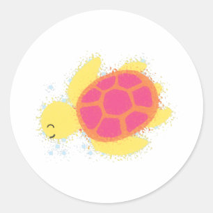 Cute Sea Turtle Classic Round Sticker