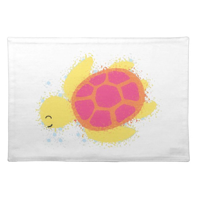 Cute Sea Turtle Cloth Placemat (Front)