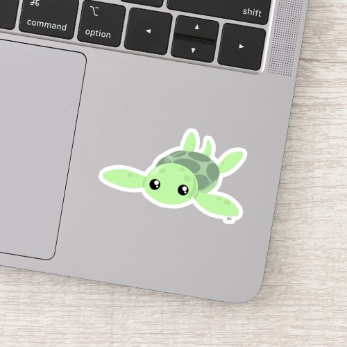 Cute Sea Turtle Custom_Cut Vinyl Sticker