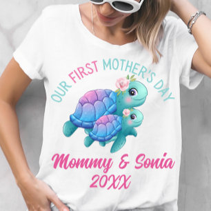 Cute Sea Turtle First Mother's Day T-shirt