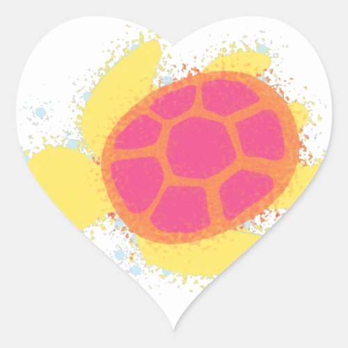 Cute Sea Turtle Heart Sticker