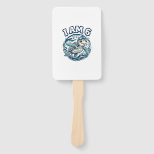 Cute Sea Turtle I Am 6 Birthday Vintage Shirt Desi Hand Fan