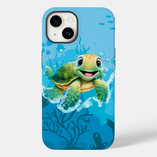cute sea turtle lovers  Case-Mate iPhone case (Back)
