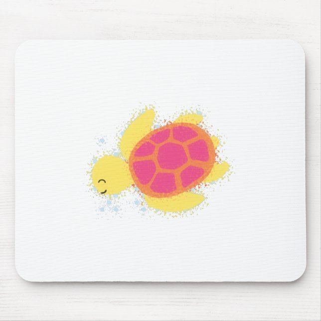 Cute Sea Turtle Mouse Pad (Front)