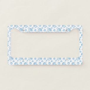 Cute Sea Turtle Nautical Doodle Pattern License Plate Frame
