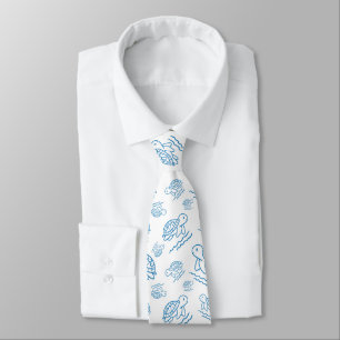 Cute Sea Turtle Nautical Doodle Pattern Neck Tie