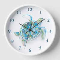 Cute Sea Turtle Nursery Clocks