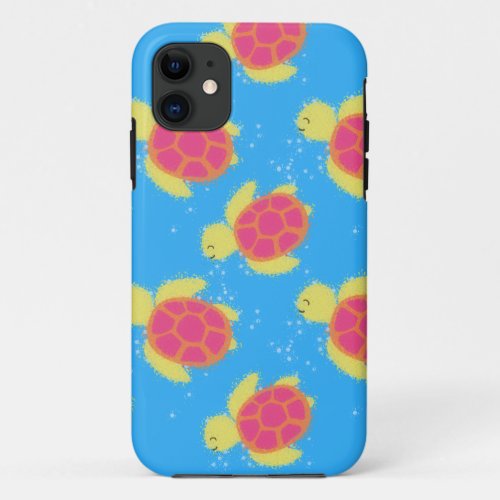 Cute Sea Turtle Pattern iPhone 11 Case