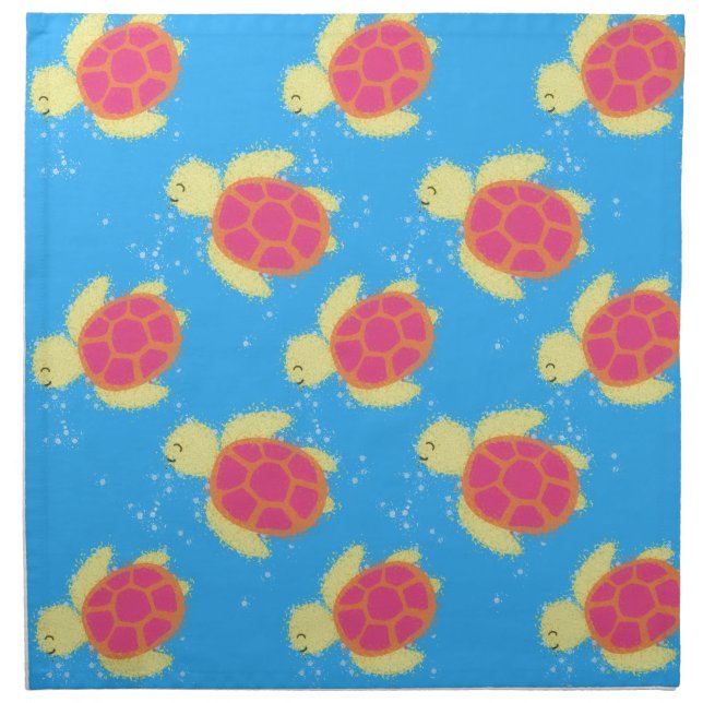 Cute Sea Turtle Pattern Cloth Napkin (Front)