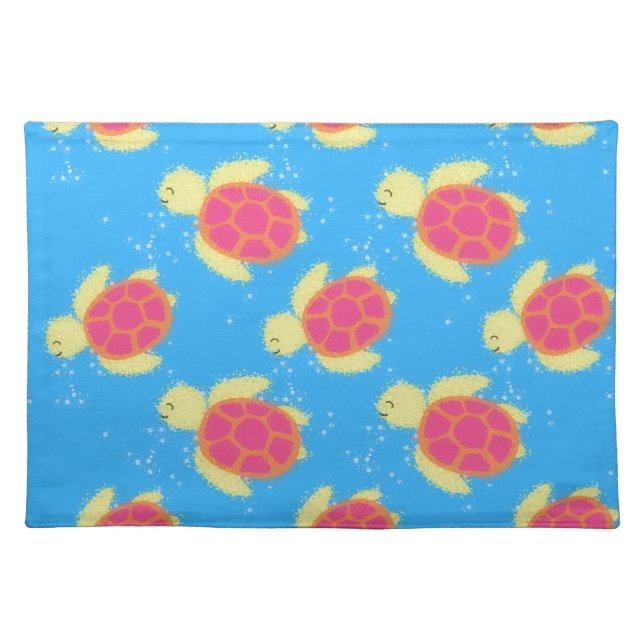 Cute Sea Turtle Pattern Cloth Placemat (Front)