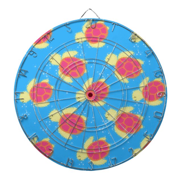 Cute Sea Turtle Pattern Dart Board (Front)