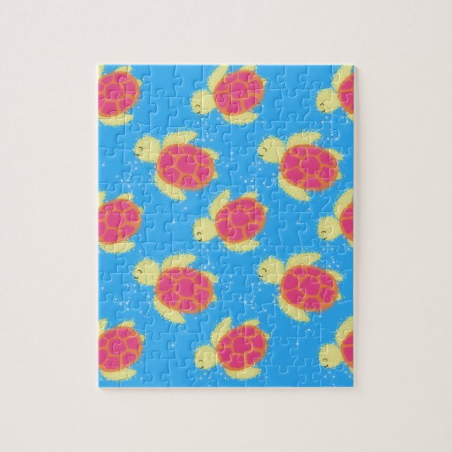 Cute Sea Turtle Pattern Jigsaw Puzzle (Vertical)