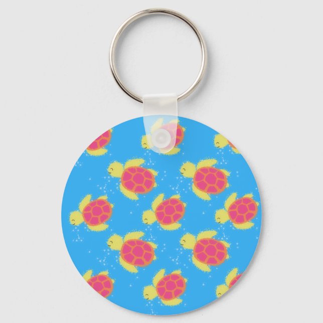 Cute Sea Turtle Pattern Keychain (Front)