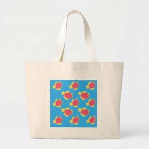 Cute Sea Turtle Pattern Large Tote Bag