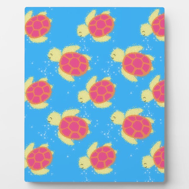 Cute Sea Turtle Pattern Plaque (Front)