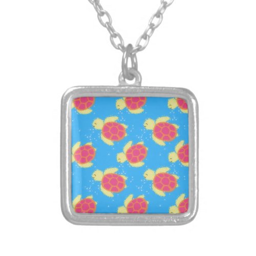 Cute Sea Turtle Pattern Silver Plated Necklace